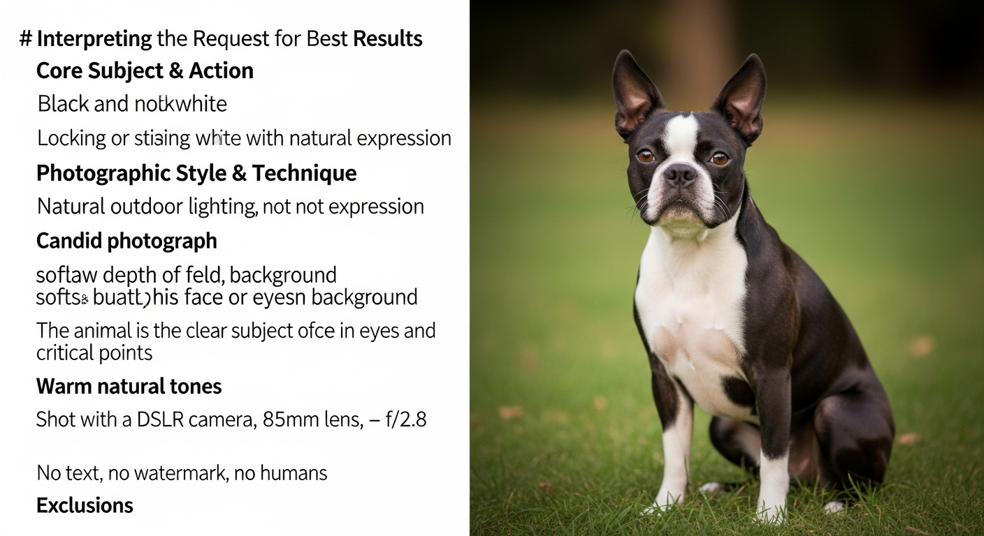 Boston Terrier en robe pie noire et blanche, oreilles dressées, regard expressif et tendre
