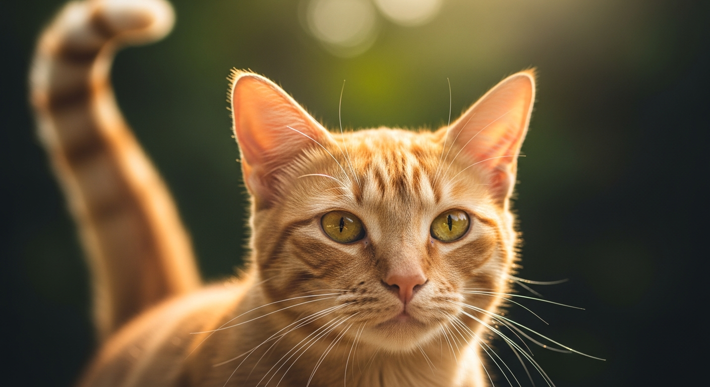 Chat clignant lentement des yeux vers son propriétaire