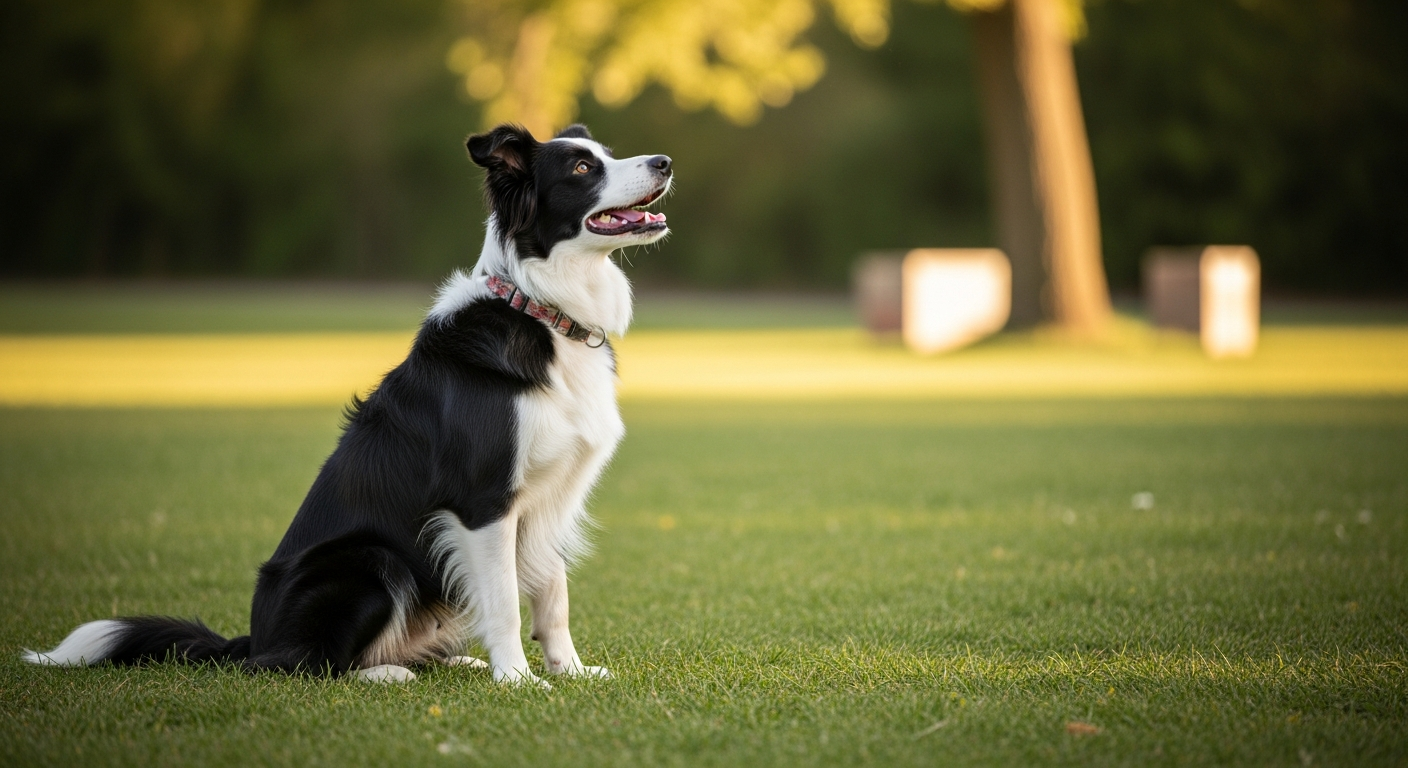 Chiot en séance d'éducation positive avec son propriétaire