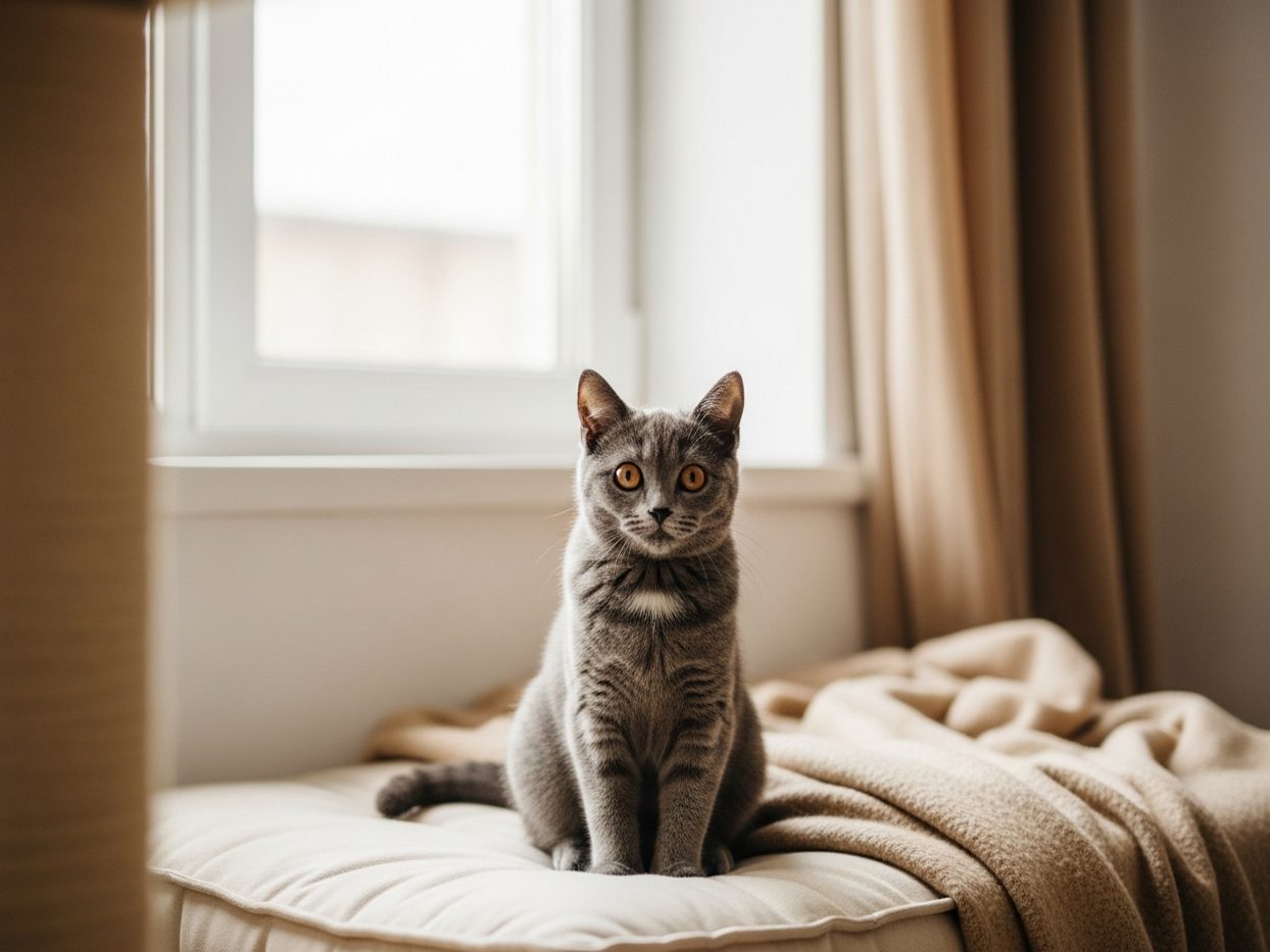 Chat adoptable dans un cadre lumineux