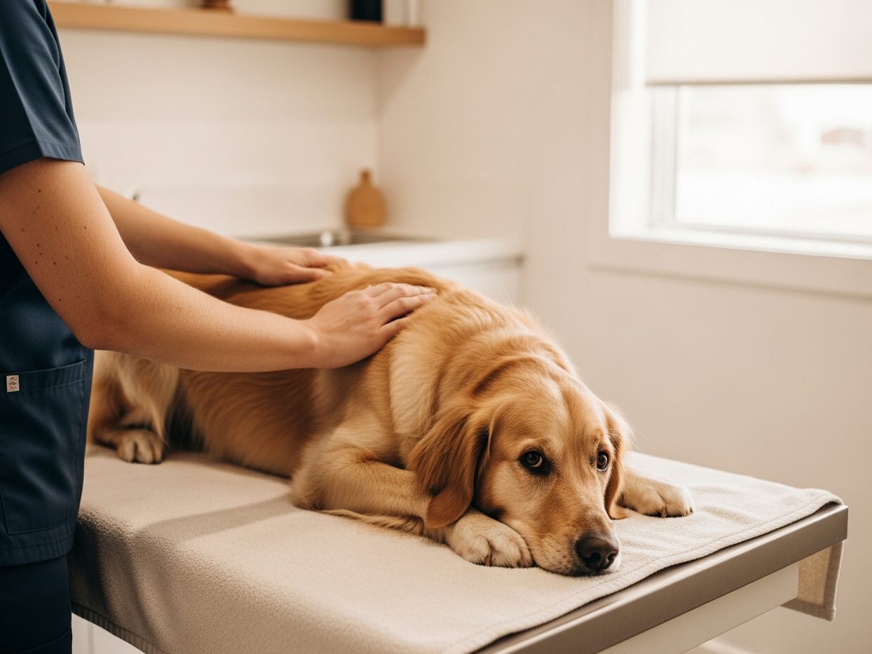 Vétérinaire et chien en consultation apaisée